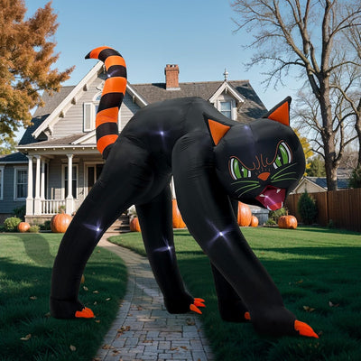 Giant Halloween Inflatables Outdoor Decorations Black Cat
