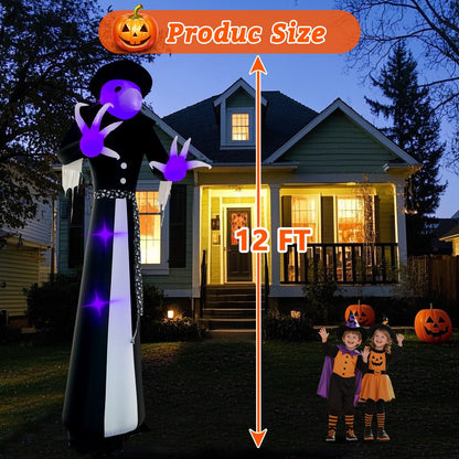 Halloween Inflatable Green Monster Yard Decoration with LED