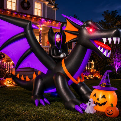 Halloween Inflatable Dragon with LED Lights for Outdoor Displays
