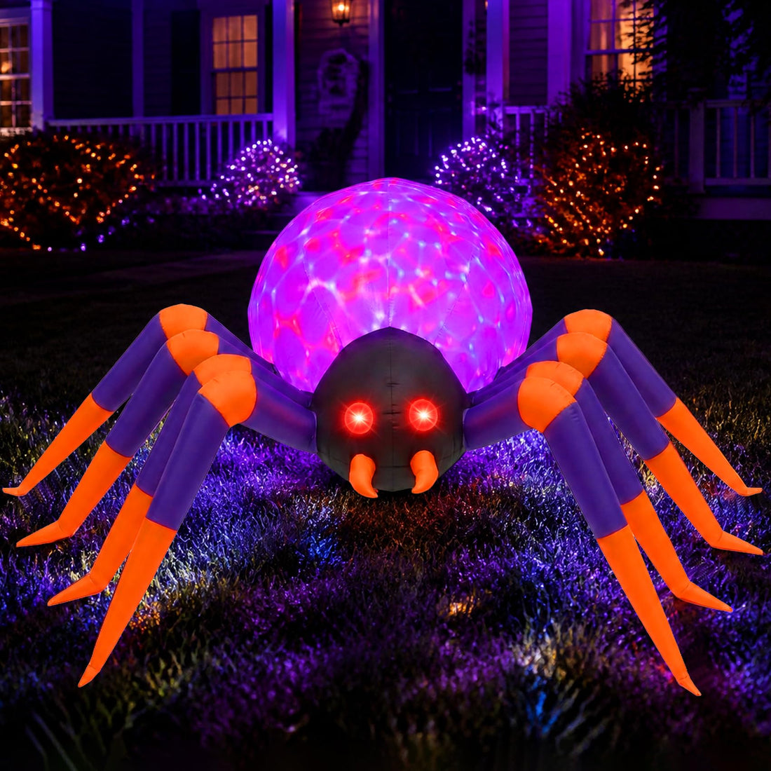 Halloween Inflatable Spider Decoration with LED Lights