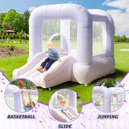 Pink Bounce House with Slide for Kids