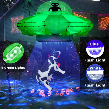 Inflatable UFO Alien Cow Decoration with Lights