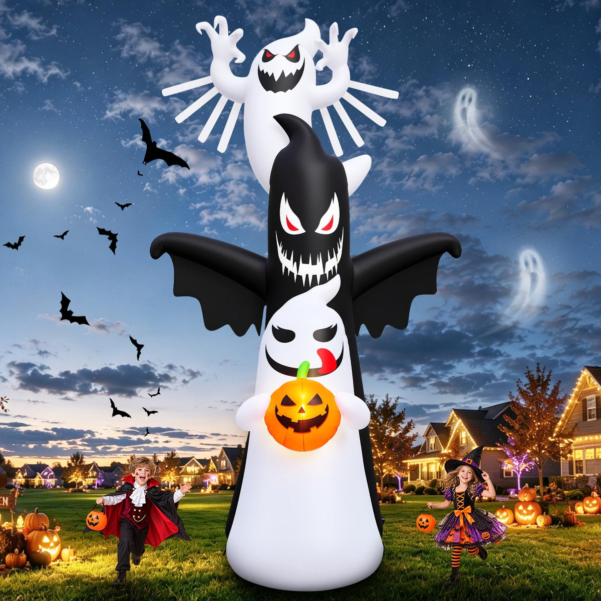 Halloween Inflatable Giant Double Sided Ghost Inflatable Decor