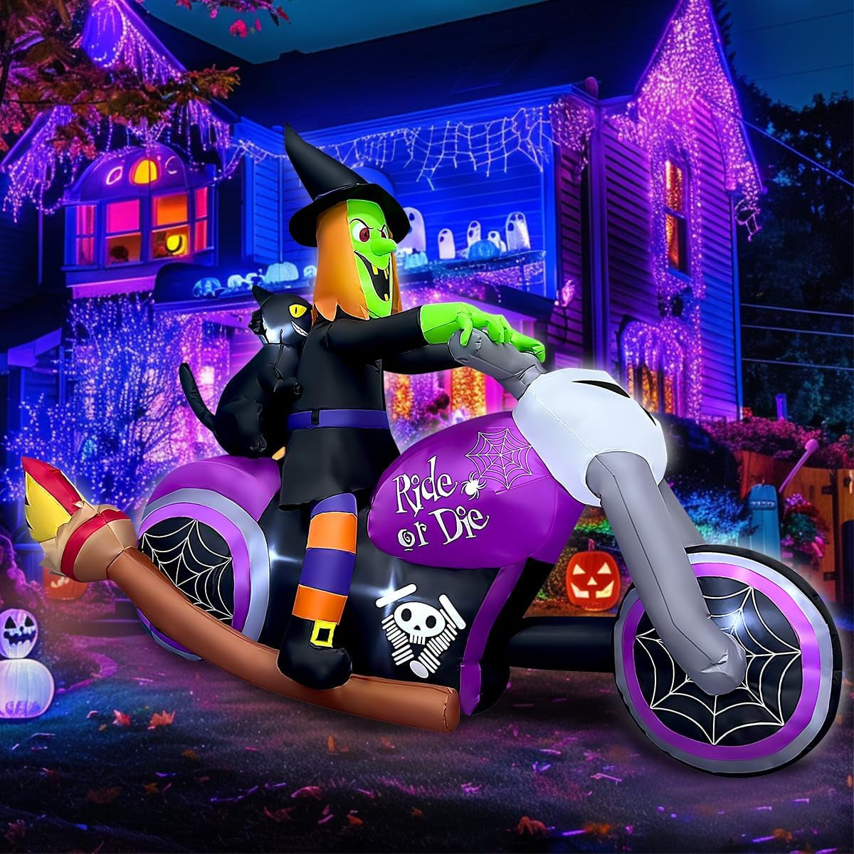 6FT Halloween Inflatable Killers Decorations Built-in LED Lighted Blow Up Decoration Home Yard Outdoor Indoor Garden Lawn Decor