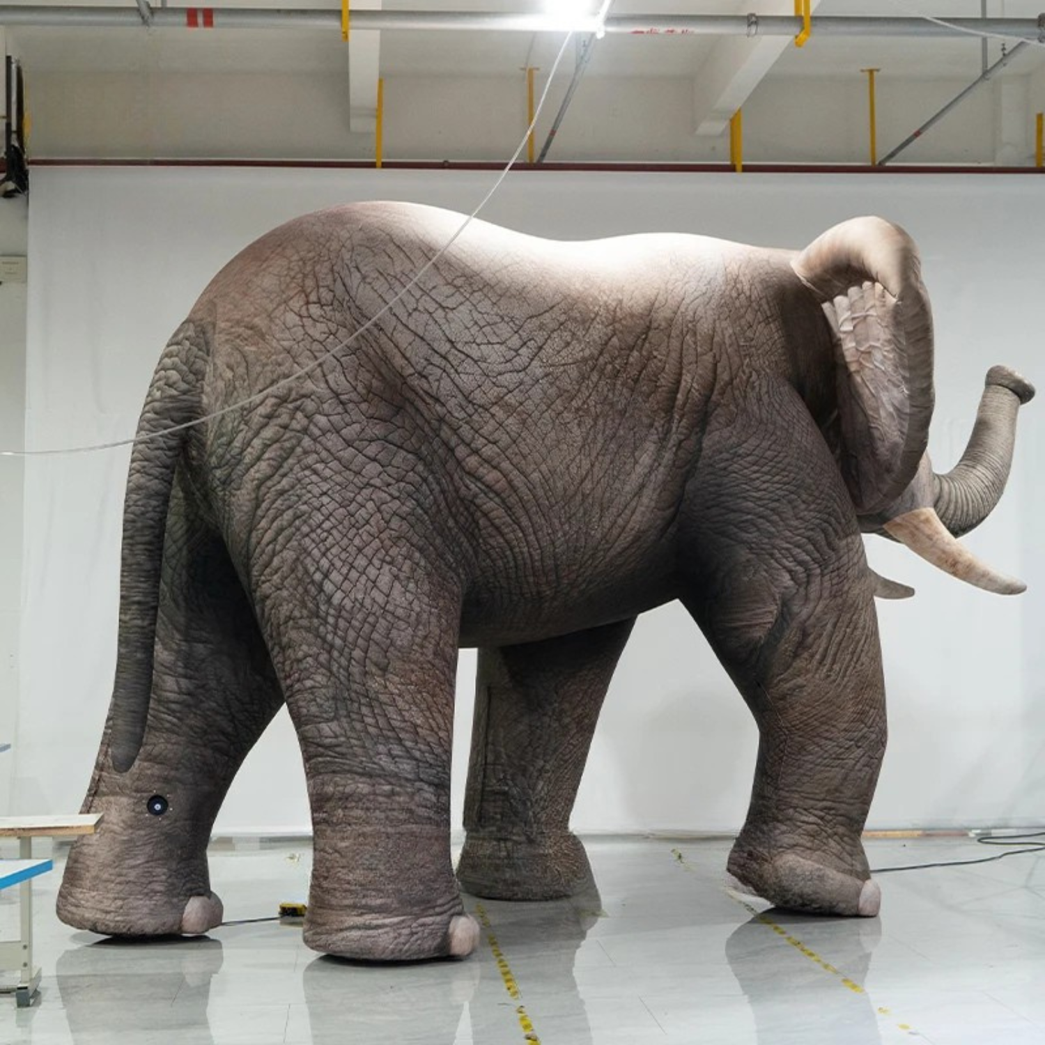 Mascota de elefante inflable de dibujos animados con iluminación LED