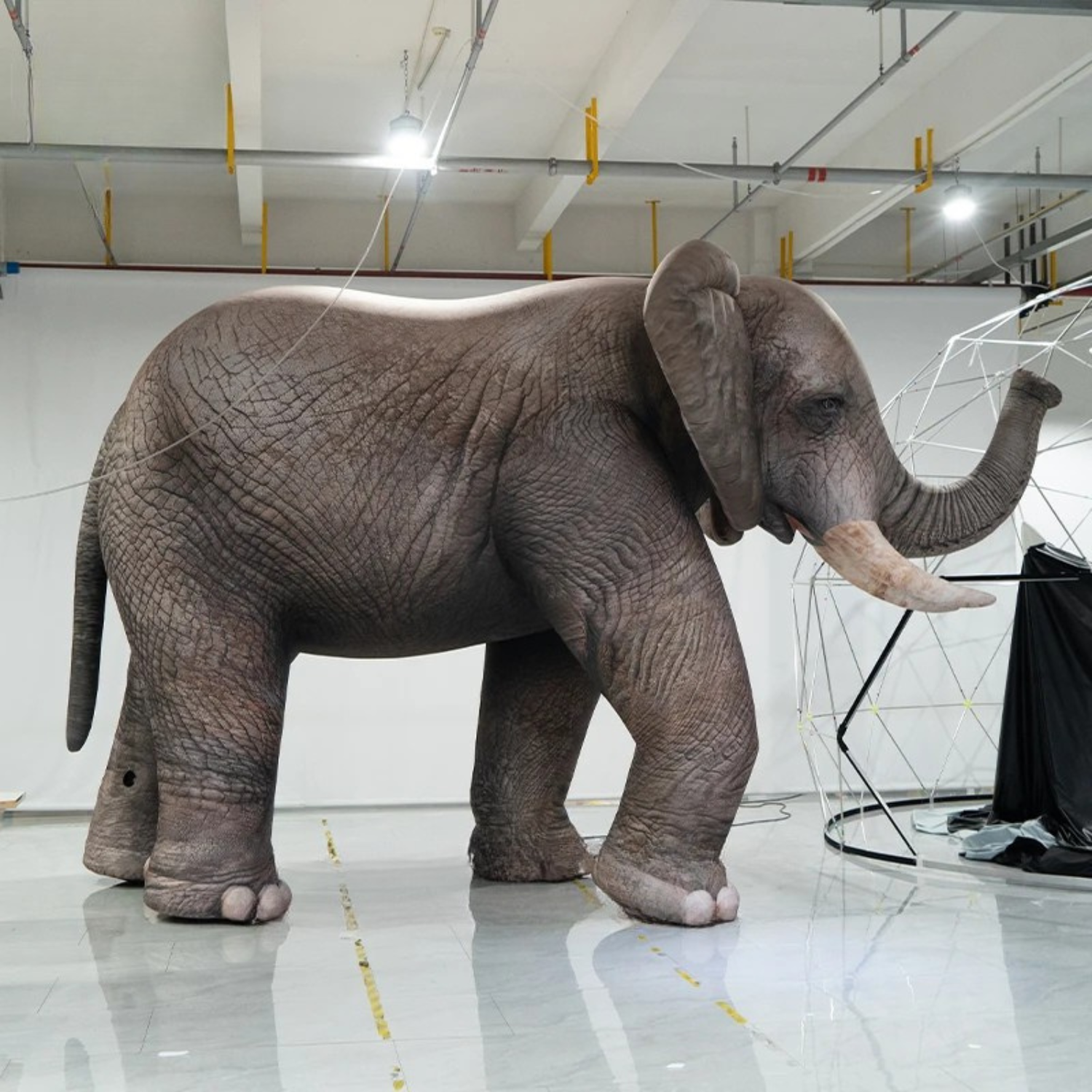 Mascota de elefante inflable de dibujos animados con iluminación LED