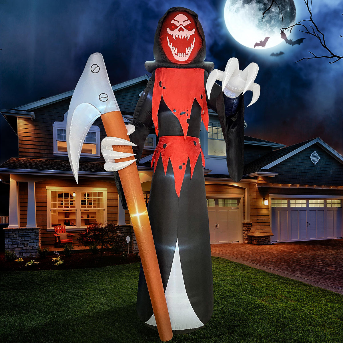 Grim Reaper Tall Halloween Inflatable Outdoor Decoration Display