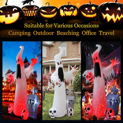 Halloween Inflatable Ghost with Skulls for Yard Decor