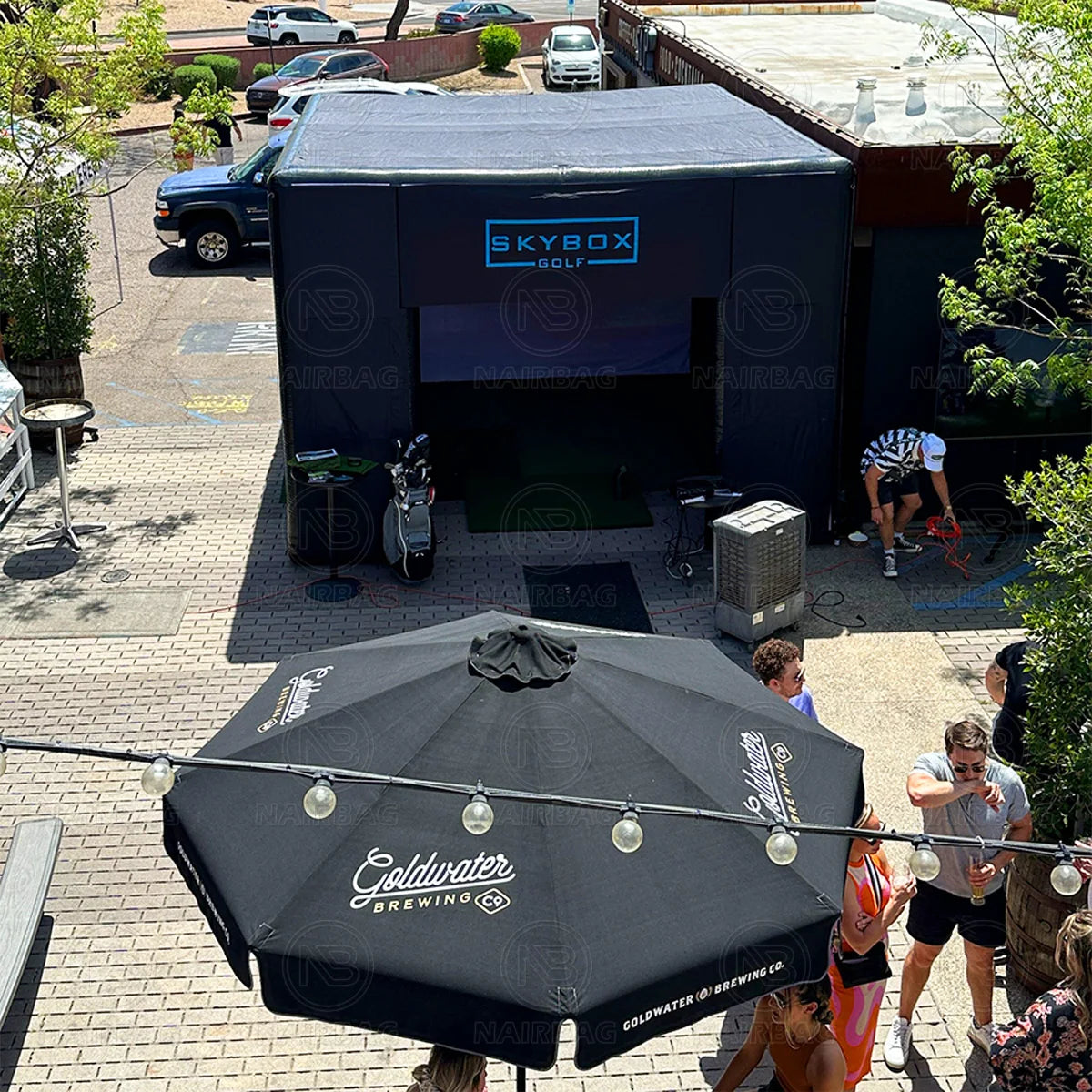 Portable Inflatable Golf Simulator Enclosure Pop Up Training Cage