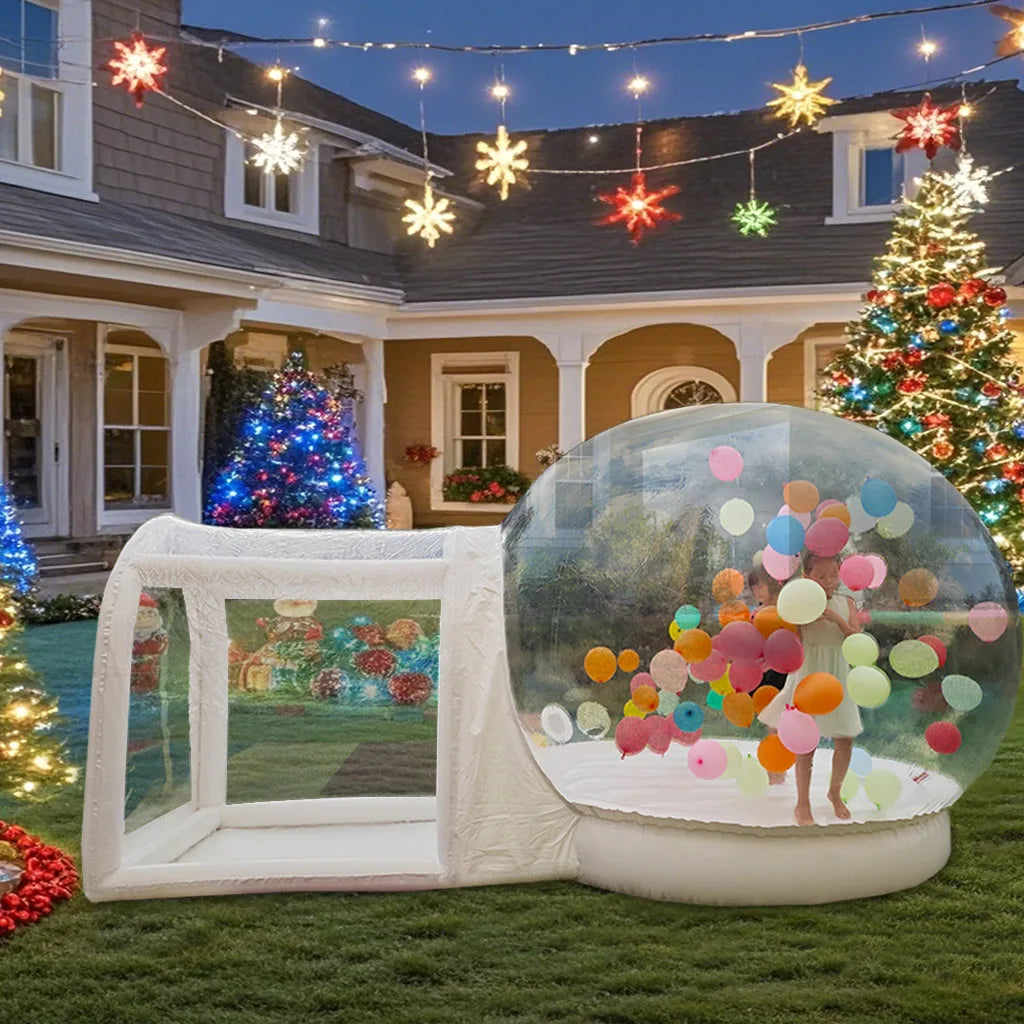 Inflatable Bubble House with Trampoline Blower
