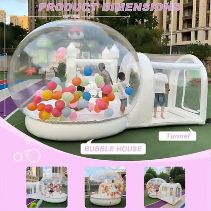 Inflatable Bubble House with Trampoline Blower