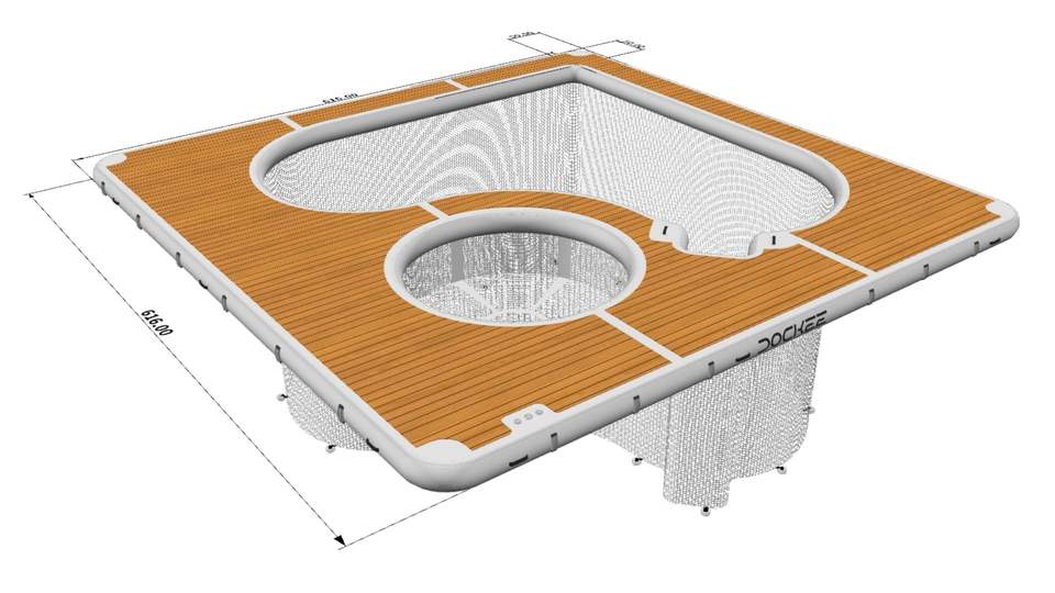 Inflatable Floating Dock Platform with Non Slip Surface 5x5m