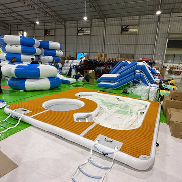 Inflatable Floating Dock Platform with Non Slip Surface 5x5m