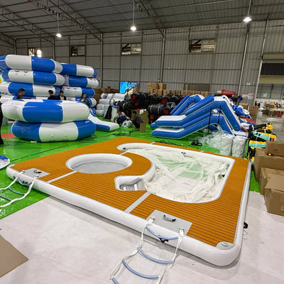 Inflatable Floating Dock Platform with Non Slip Surface 5x5m