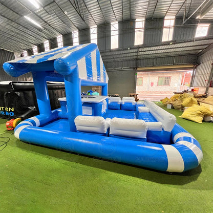 Inflatable Pool Bar Floating Pub With Seats Backyard