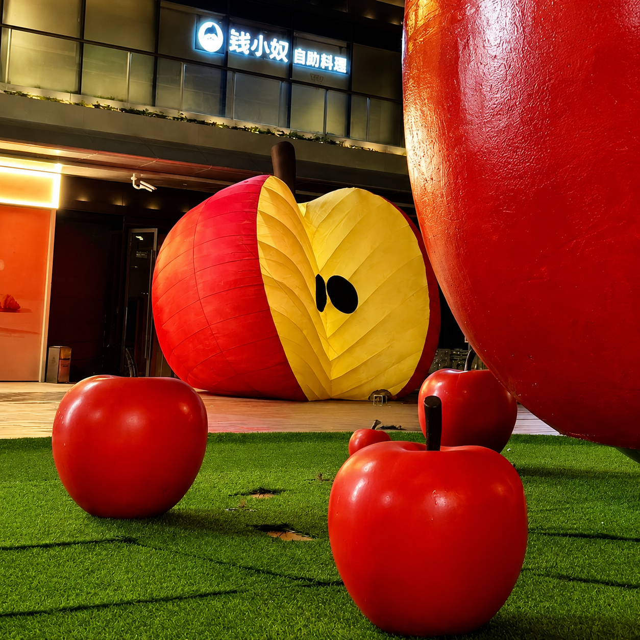 Inflatable Red Apple Display Prop Oxford Material Inflatable