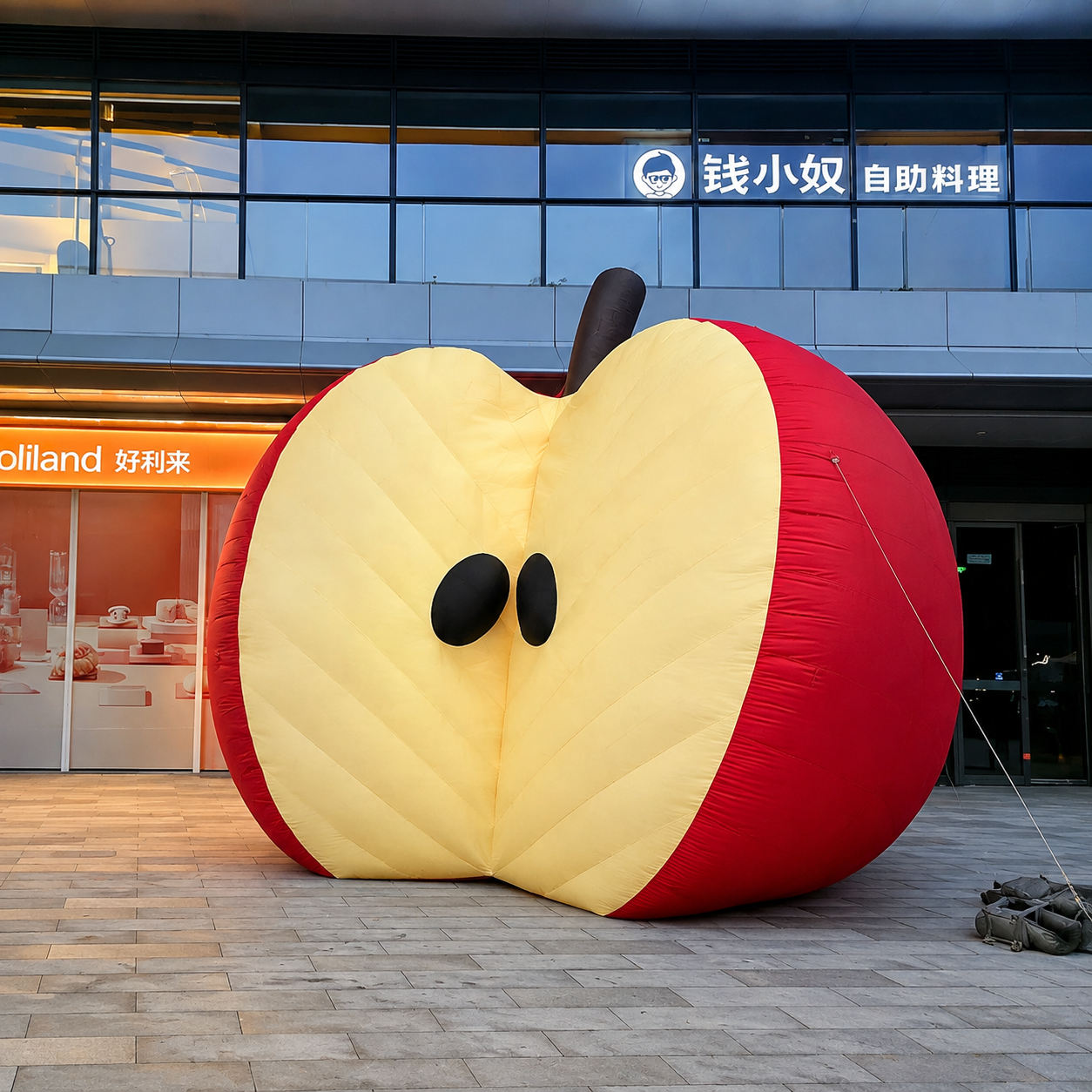 Inflatable Red Apple Display Prop Oxford Material Inflatable