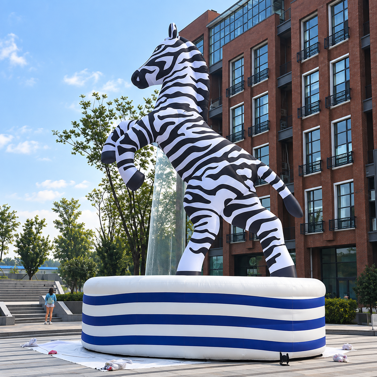 Inflatable Zebra Park Reusable Waterproof Outdoor Display Sculpture