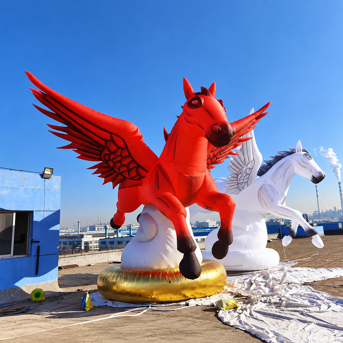 Inflatable Advertising Balloon Giant Flying Inflatable Jumping Horse