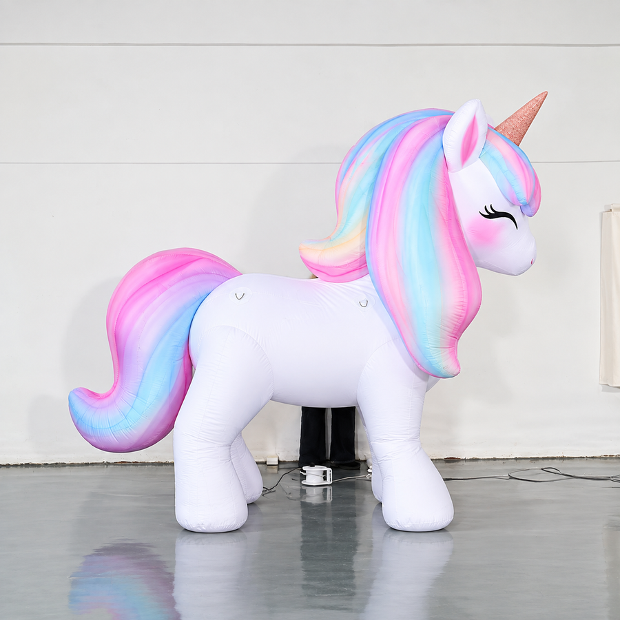 Inflatable Unicorn Display Plush Inflatable Cartoon Unicorn