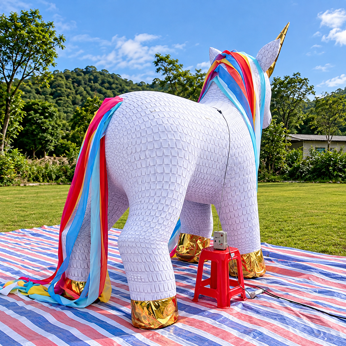 Inflatable Unicorn Mascot Balloon for Outdoor Event Decor