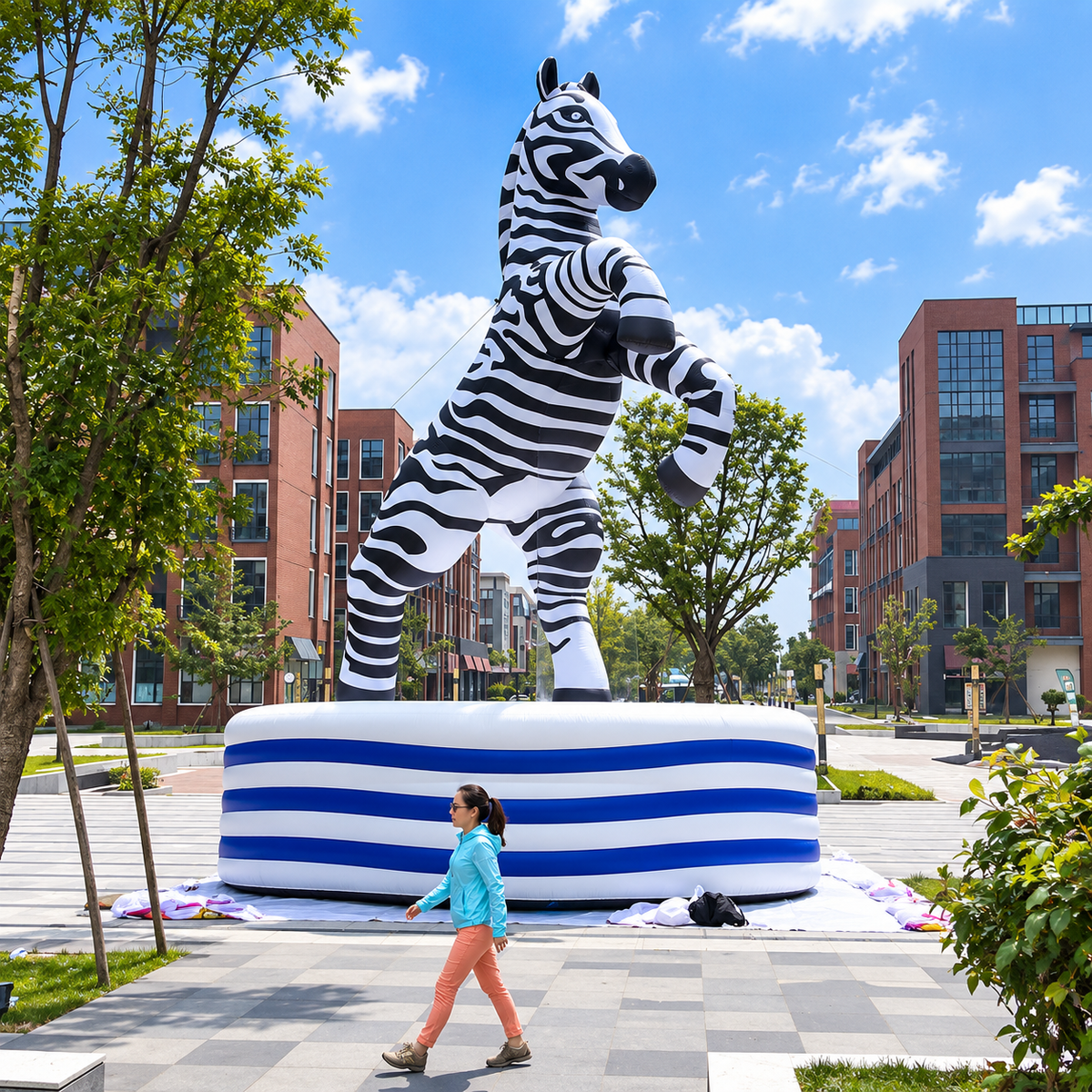 Inflatable Zebra Park Reusable Waterproof Outdoor Display Sculpture