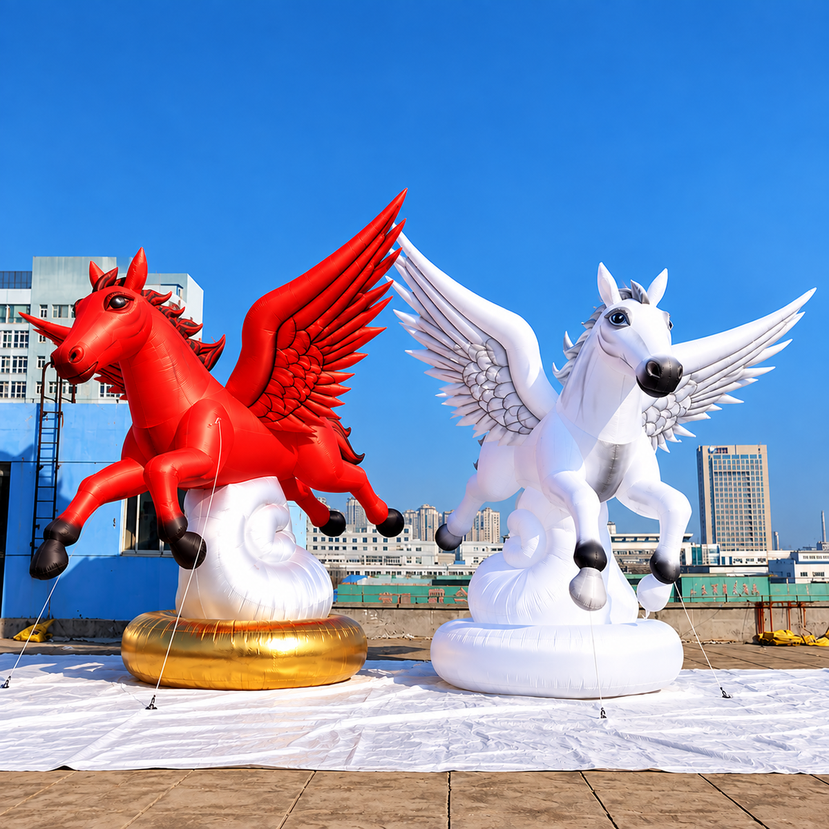 Inflatable Advertising Balloon Giant Flying Inflatable Jumping Horse