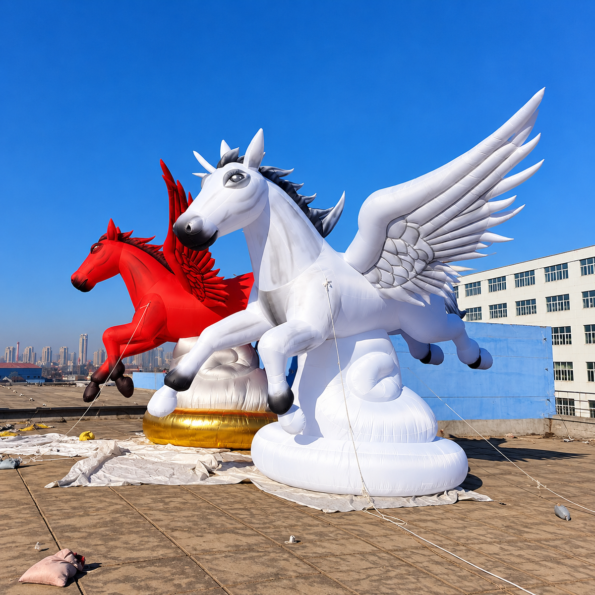 Inflatable Advertising Balloon Giant Flying Inflatable Jumping Horse