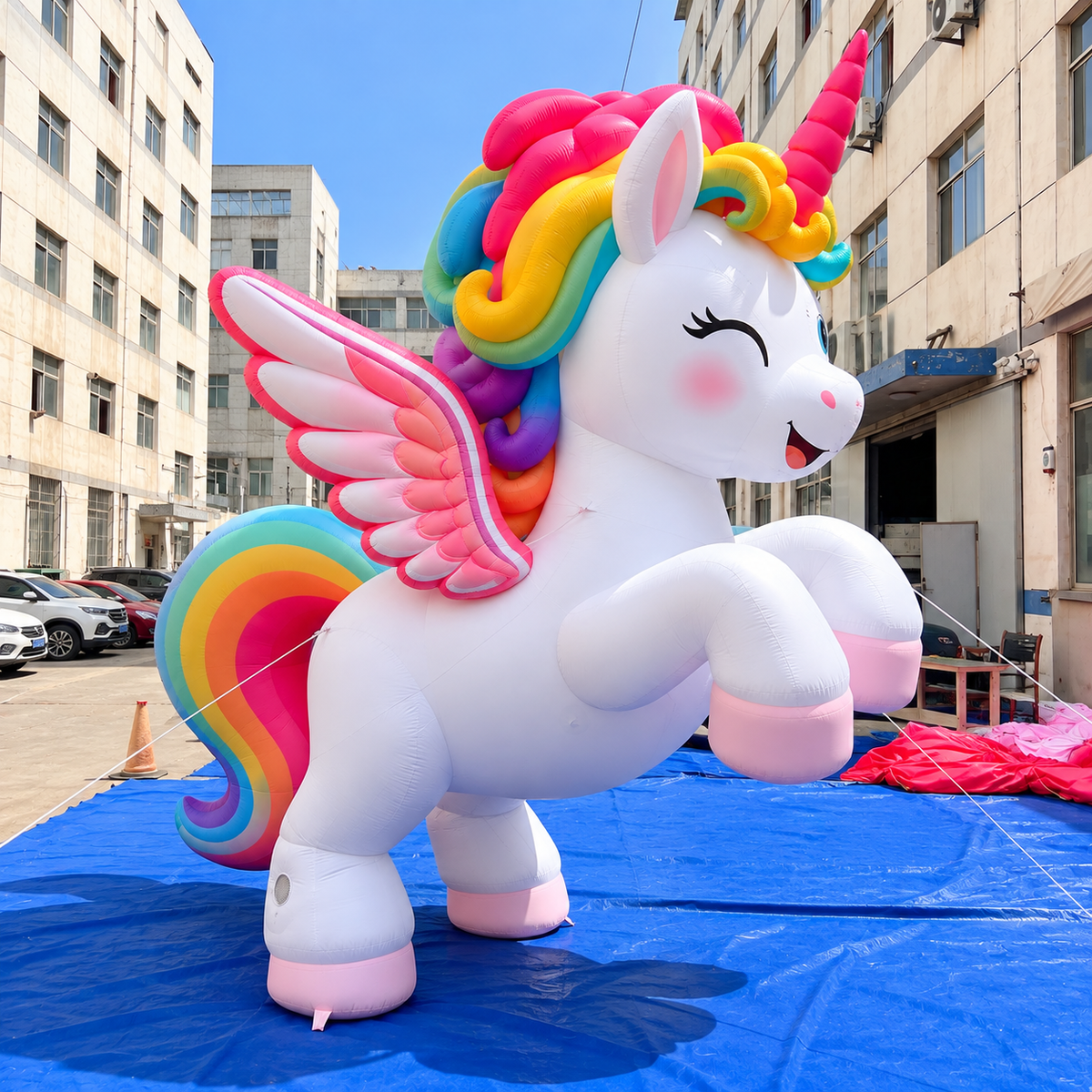 Inflatable Unicorn Display Attraction for Event Rentals