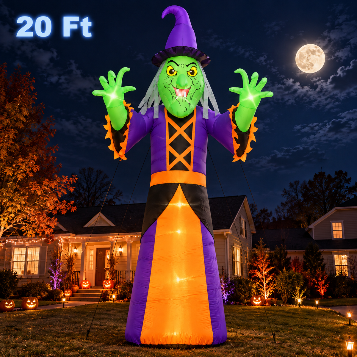Halloween Inflatable Witch Yard Display for Events