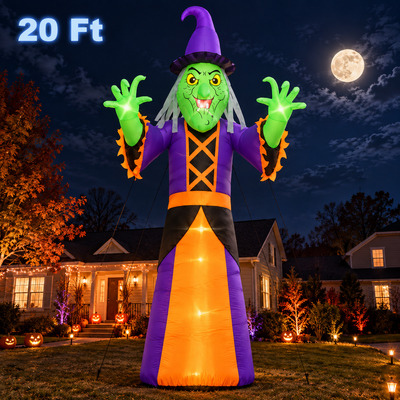 Halloween Inflatable Witch Yard Display for Events