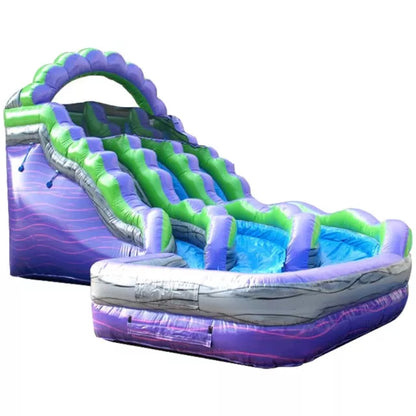 Double Lane Inflatable Water Slide Purple Marble