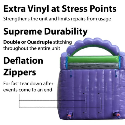 Double Lane Inflatable Water Slide Purple Marble