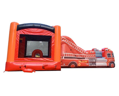 Mega Fire Truck Inflatable Water Slide Bounce House Fun