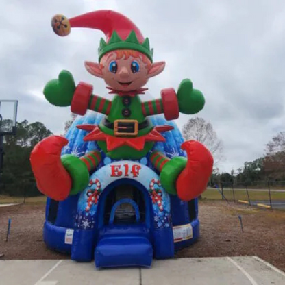 Elf-Themed Inflatable Bounce Dome Rental
