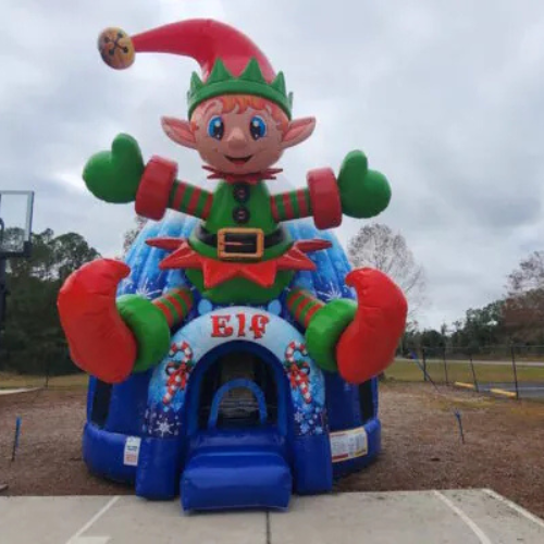 Elf-Themed Inflatable Bounce Dome Rental