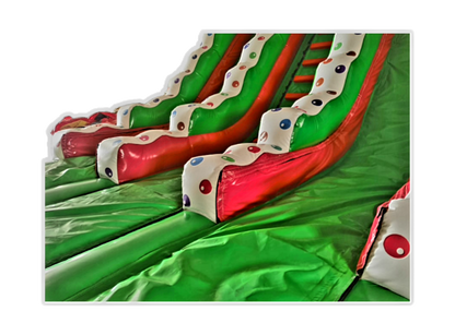 Double Lane Inflatable Christmas Slide