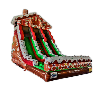 Double Lane Inflatable Christmas Slide