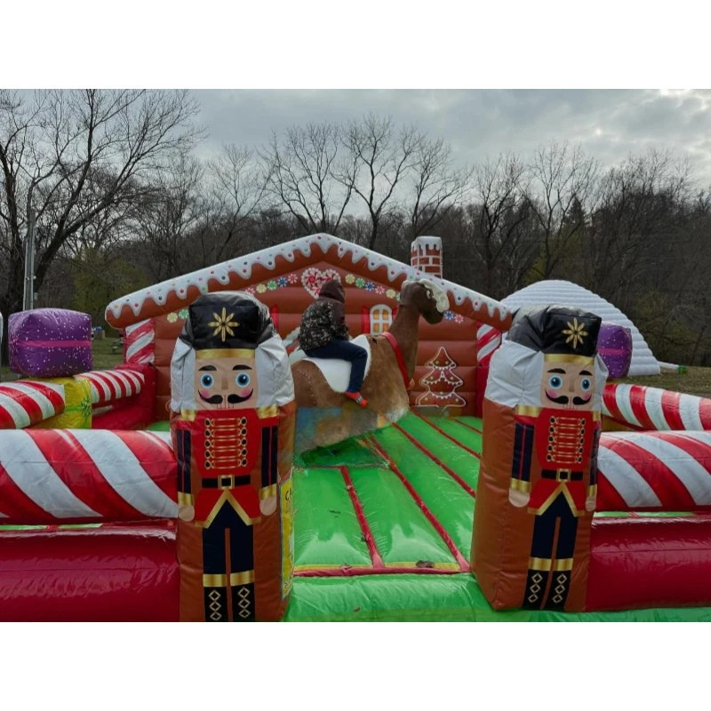 Toro mecánico inflable Feliz Navidad