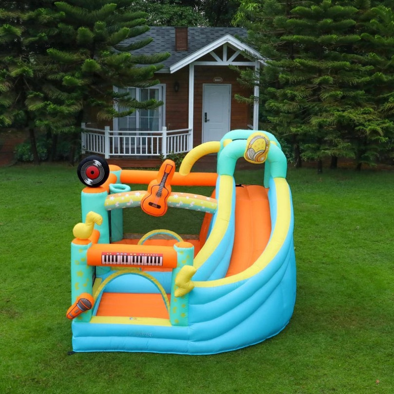 Music Theme Inflatable Bouncy Castle with Slide | Got Inflatables