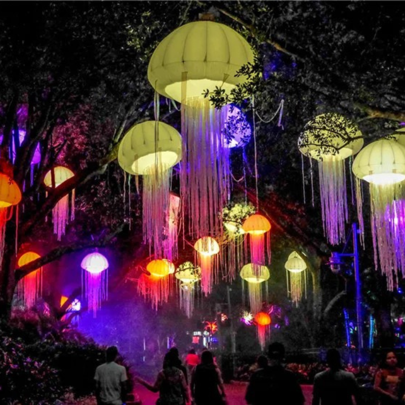 Globo inflable de medusa con iluminación LED para eventos