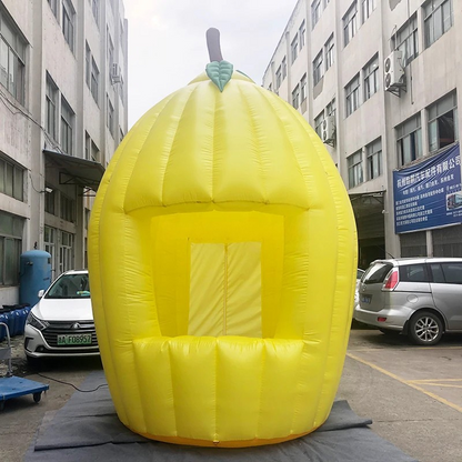 Inflatable Lemonade Booth in Yellow Lemon Shape with Leaf