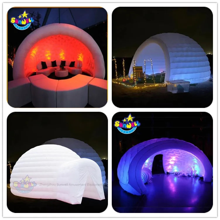 Inflatable Tent Half Moon LED Light Party Decoration
