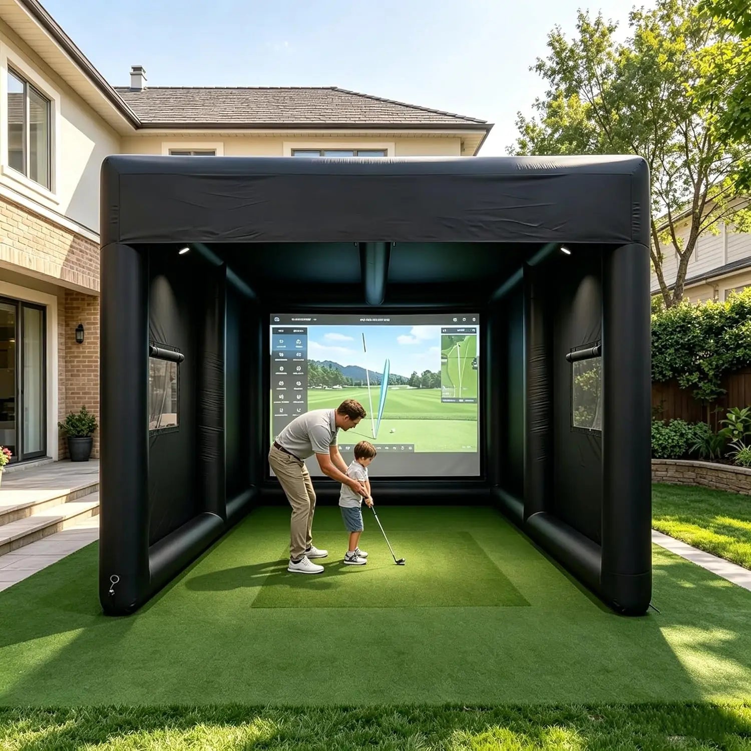 Portable Inflatable Golf Simulator Tent for Practice Swing