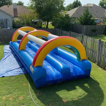 Double Lane Inflatable Slip and Slide Waterslide with Pool