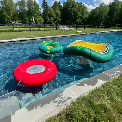Pool Party Inflatable Floating Bladder PVC Water Inflatable Trampoline Inflated Floating Trampoline Bed for Water Leisure