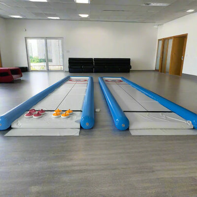 Aufblasbare Curlingmatte mit Steinen für jedes Alter