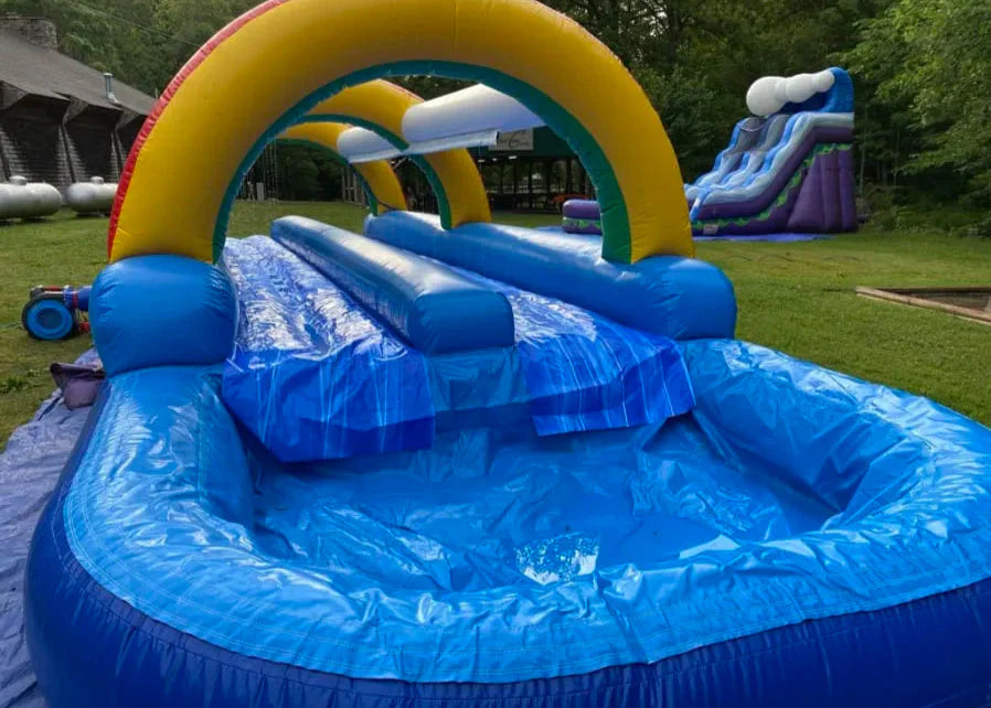 Double Lane Inflatable Slip and Slide Waterslide with Pool