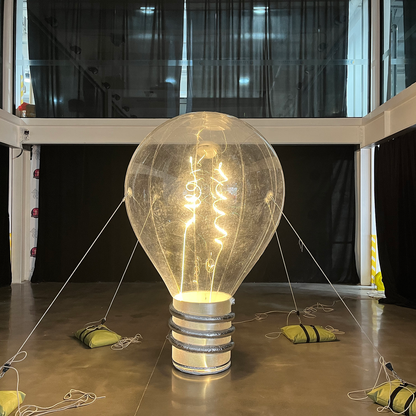 Interactive Inflatable Filament Light Bulb with Sensor LED Lighting