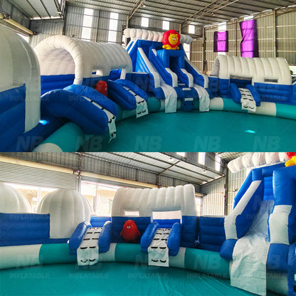 Giant Inflatable Water Park with Backyard Water Slide